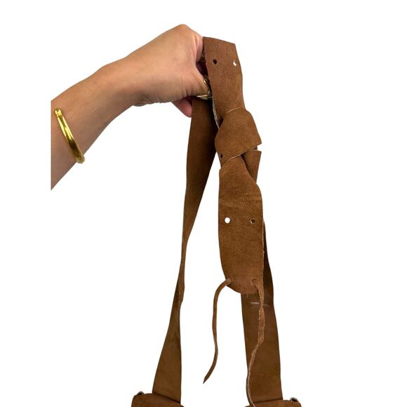 Vintage handmade brown suede small bag - Picture 5 of 5